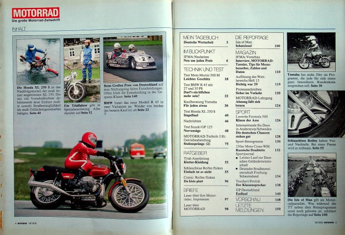 Inhaltsverzeichnis Motorrad 18/1978
