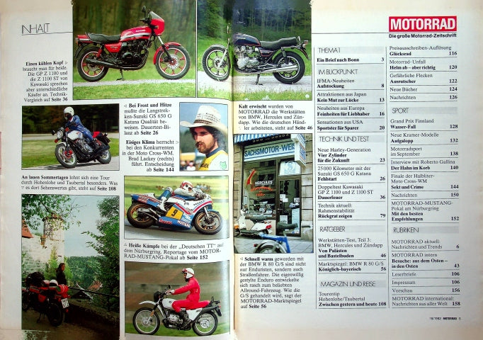 Inhaltsverzeichnis Motorrad 18/1982