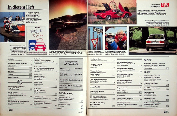 Inhaltsverzeichnis Auto Motor und Sport 18/1985