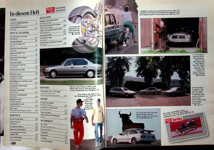 Inhaltsverzeichnis Auto Motor und Sport 18/1986