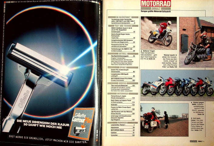 Inhaltsverzeichnis Motorrad 18/1986