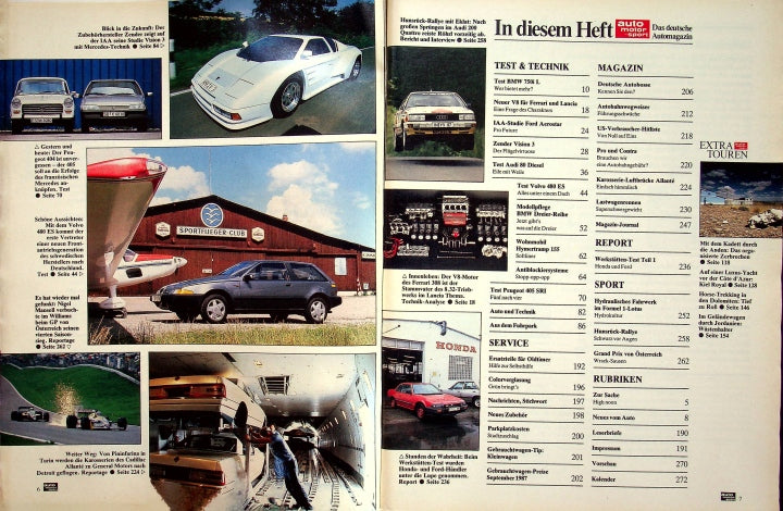 Inhaltsverzeichnis Auto Motor und Sport 18/1987