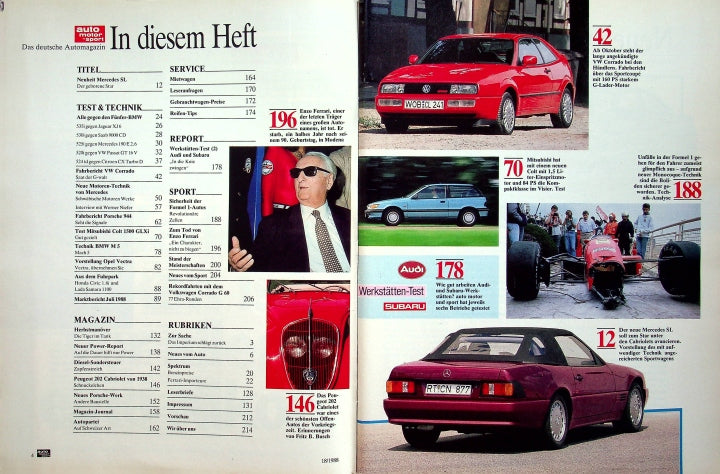 Inhaltsverzeichnis Auto Motor und Sport 18/1988