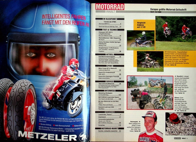 Inhaltsverzeichnis Motorrad 18/1988