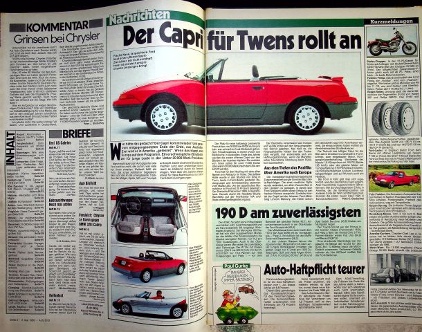 Inhaltsverzeichnis Auto Bild 18/1988