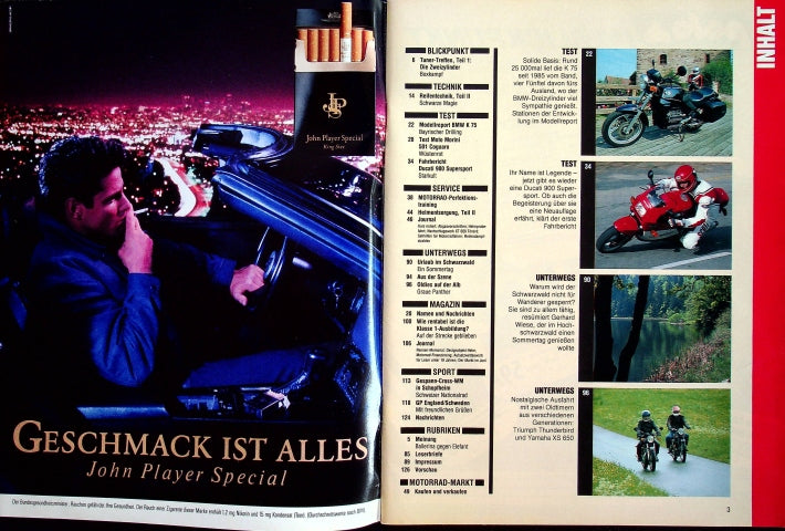 Inhaltsverzeichnis Motorrad 18/1989