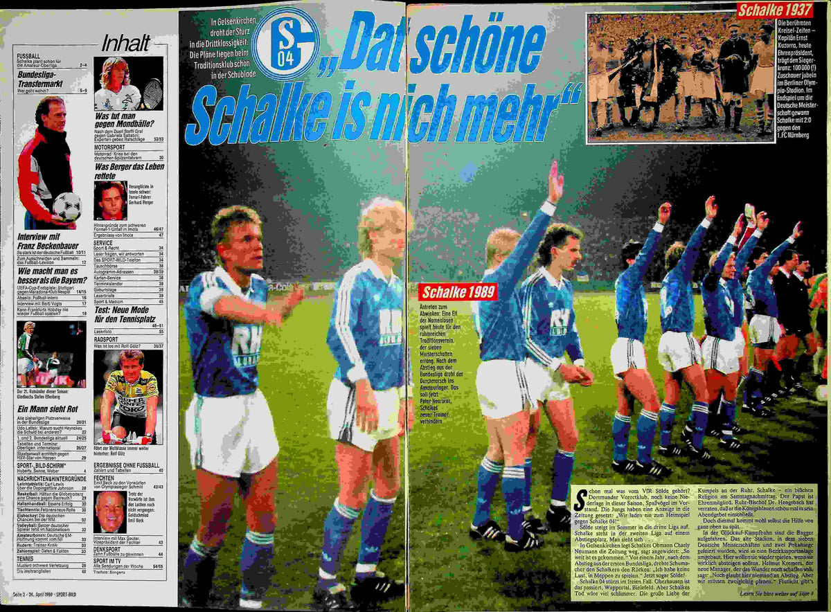 Inhaltsverzeichnis Sport Bild 18/1989