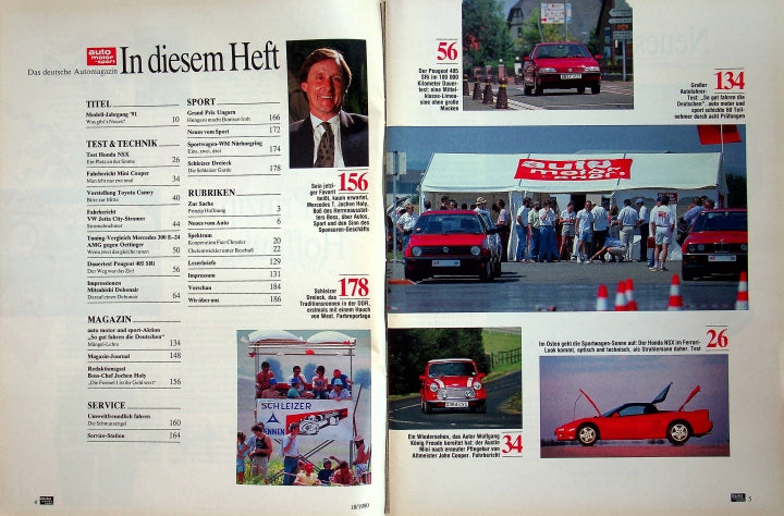 Inhaltsverzeichnis Auto Motor und Sport 18/1990