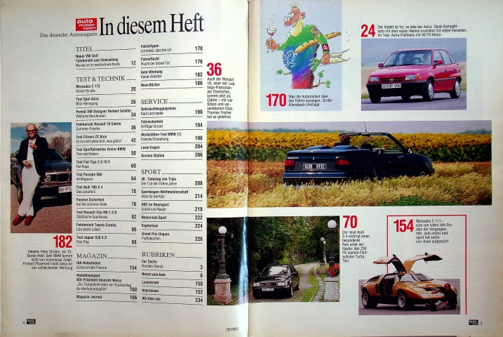 Inhaltsverzeichnis Auto Motor und Sport 18/1991