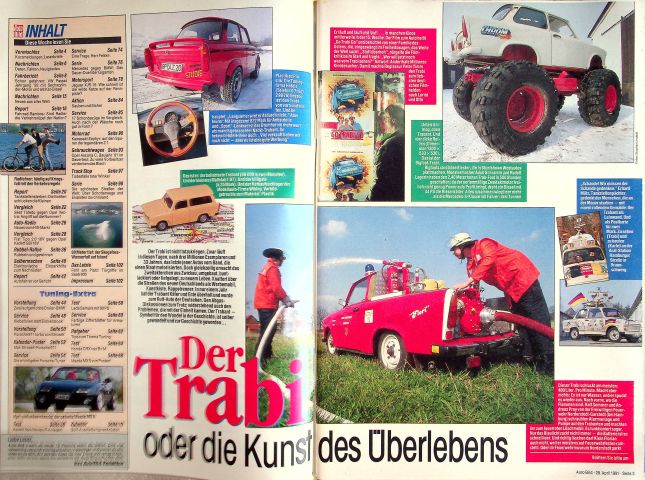 Inhaltsverzeichnis Auto Bild 18/1991