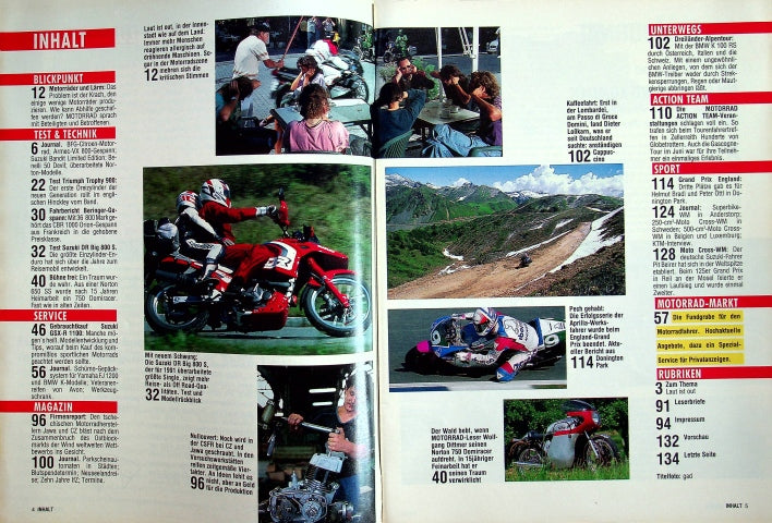 Inhaltsverzeichnis Motorrad 18/1991