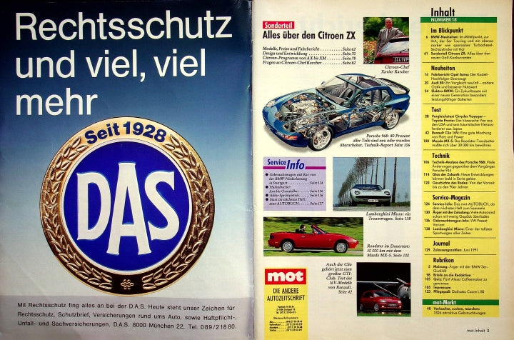 Inhaltsverzeichnis MOT 18/1991