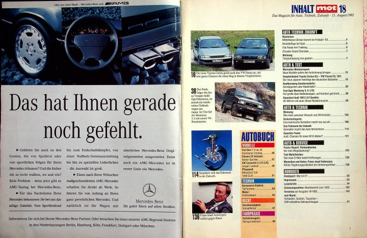 Inhaltsverzeichnis MOT 18/1992