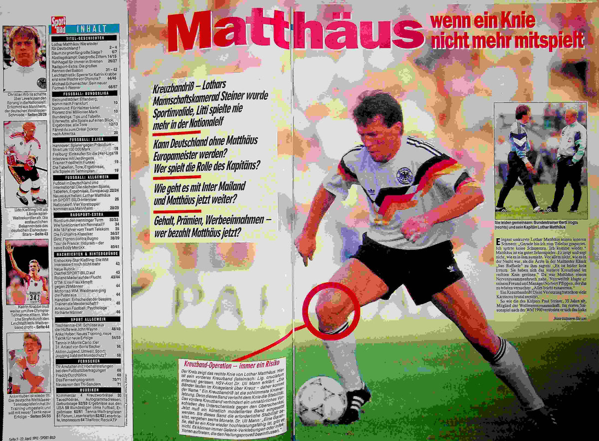 Inhaltsverzeichnis Sport Bild 18/1992