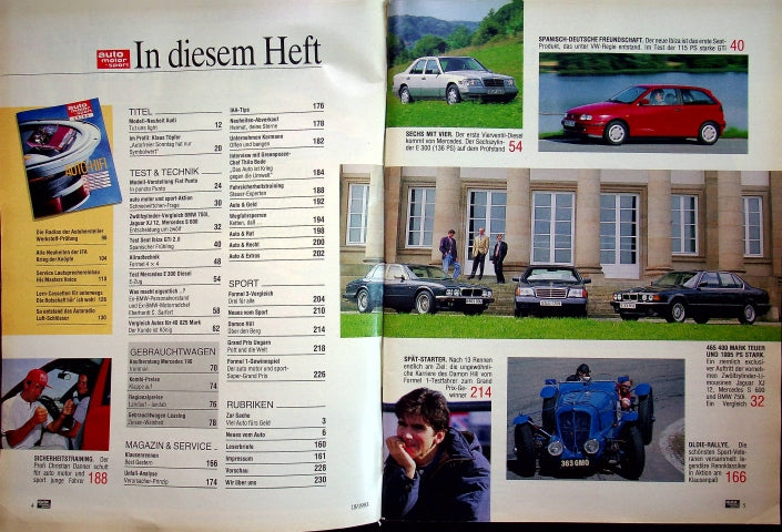 Inhaltsverzeichnis Auto Motor und Sport 18/1993