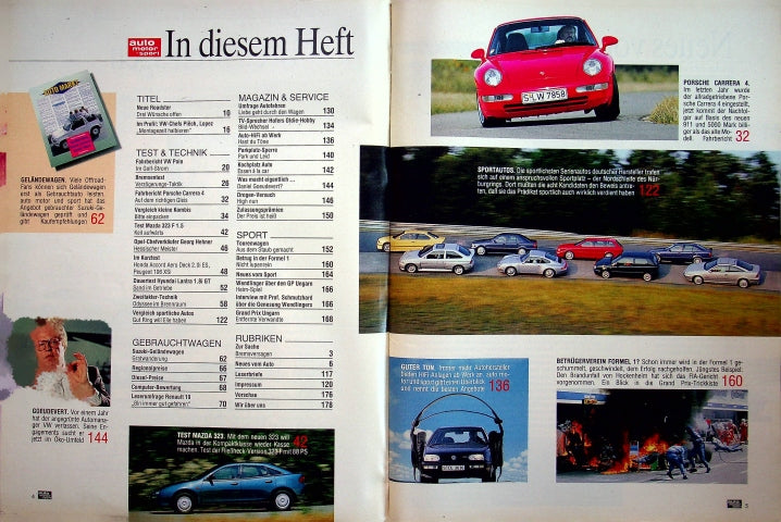 Inhaltsverzeichnis Auto Motor und Sport 18/1994