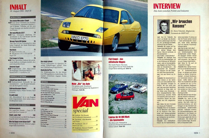 Inhaltsverzeichnis MOT 18/1994