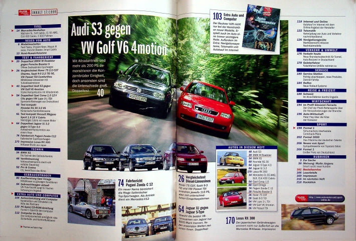 Inhaltsverzeichnis Auto Motor und Sport 18/1999