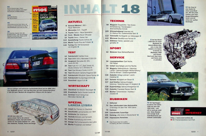 Inhaltsverzeichnis MOT 18/1999