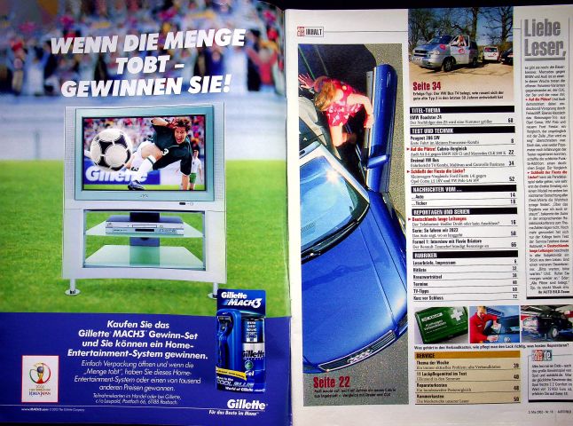 Inhaltsverzeichnis Auto Bild 18/2002