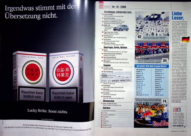 Inhaltsverzeichnis Auto Bild 18/2005