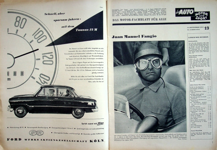 Inhaltsverzeichnis Auto Motor und Sport 19/1954