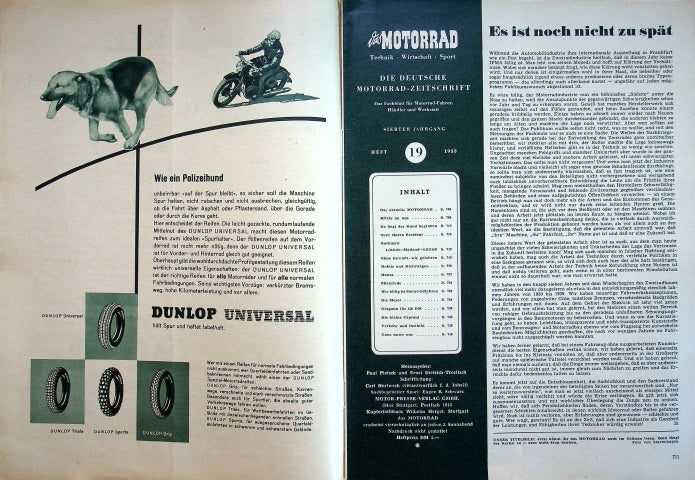 Inhaltsverzeichnis Motorrad 19/1955