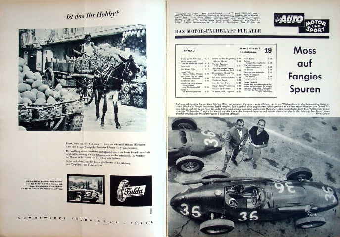Inhaltsverzeichnis Auto Motor und Sport 19/1956