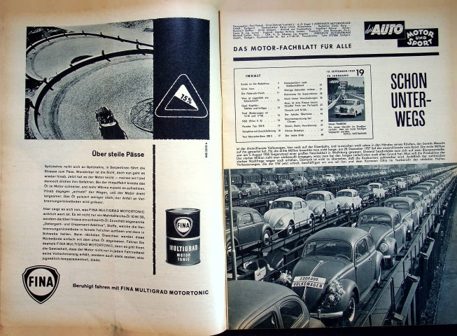 Inhaltsverzeichnis Auto Motor und Sport 19/1959