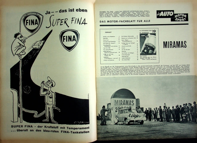 Inhaltsverzeichnis Auto Motor und Sport 19/1960