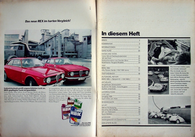 Inhaltsverzeichnis Auto Motor und Sport 19/1968
