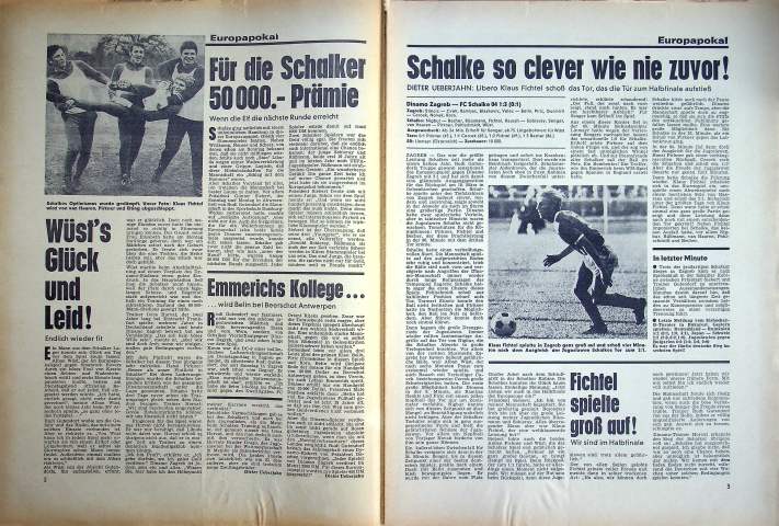 Inhaltsverzeichnis Kicker 19/1970