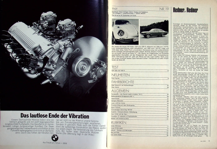 Inhaltsverzeichnis MOT 19/1970