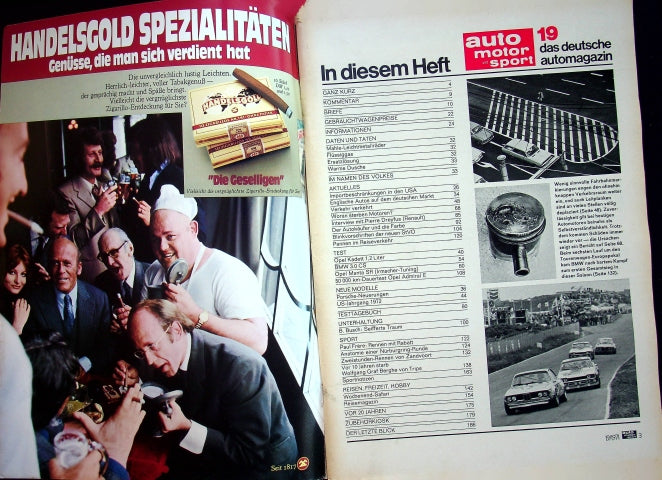 Inhaltsverzeichnis Auto Motor und Sport 19/1971