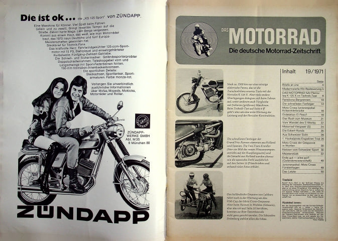 Inhaltsverzeichnis Motorrad 19/1971