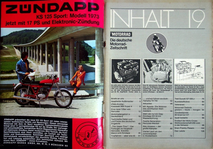 Inhaltsverzeichnis Motorrad 19/1972