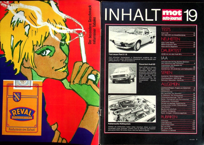 Inhaltsverzeichnis MOT 19/1973