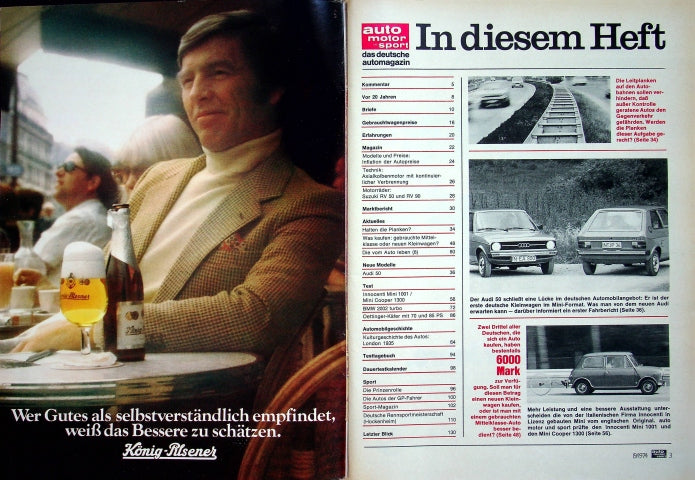 Inhaltsverzeichnis Auto Motor und Sport 19/1974