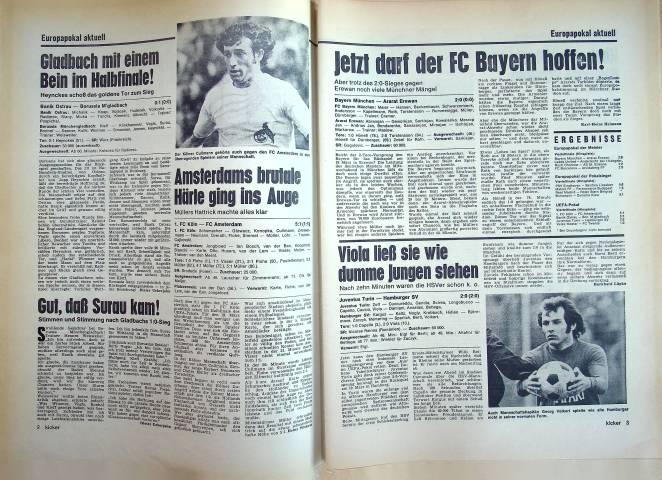 Inhaltsverzeichnis Kicker 19/1975