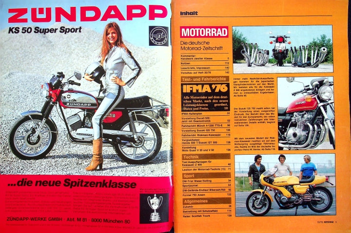 Inhaltsverzeichnis Motorrad 19/1976
