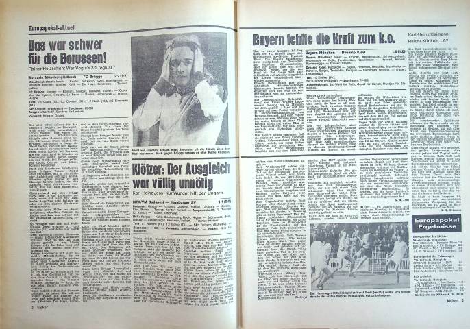 Inhaltsverzeichnis Kicker 19/1977