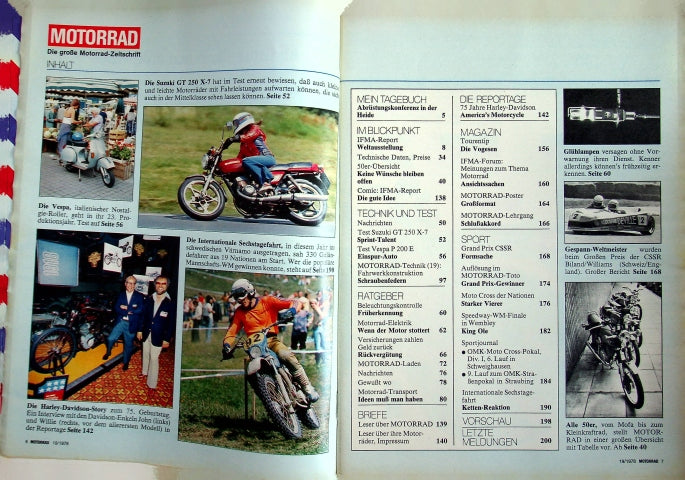 Inhaltsverzeichnis Motorrad 19/1978
