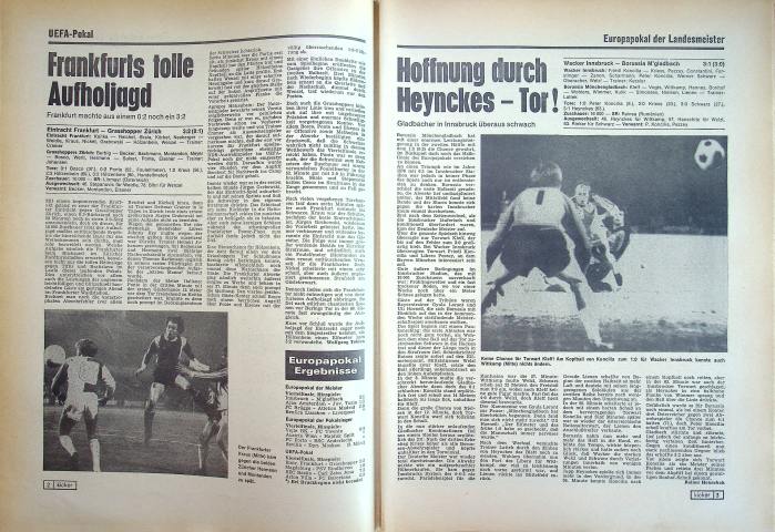 Inhaltsverzeichnis Kicker 19/1978