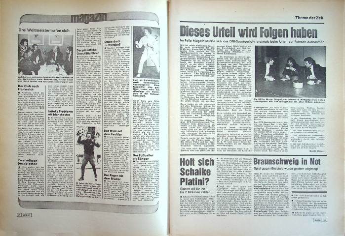 Inhaltsverzeichnis Kicker 19/1979