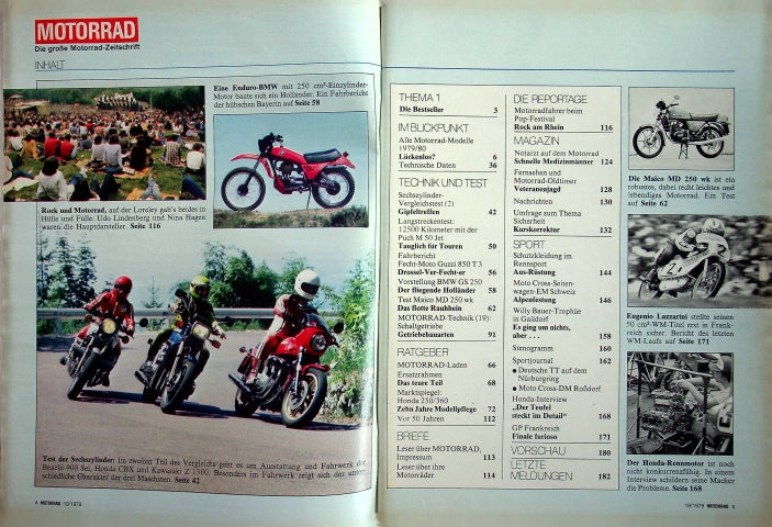 Inhaltsverzeichnis Motorrad 19/1979