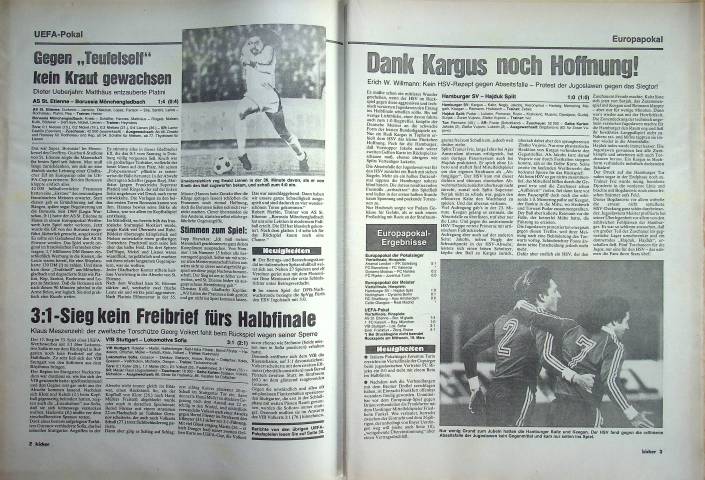 Inhaltsverzeichnis Kicker 19/1980