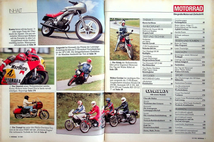 Inhaltsverzeichnis Motorrad 19/1983