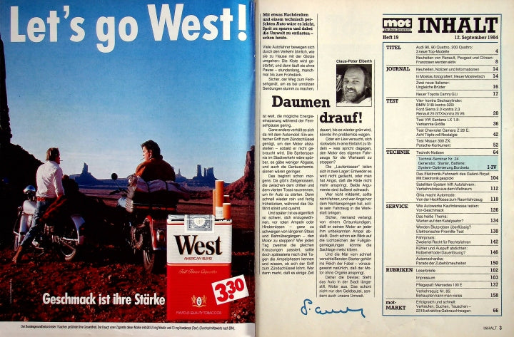 Inhaltsverzeichnis MOT 19/1984