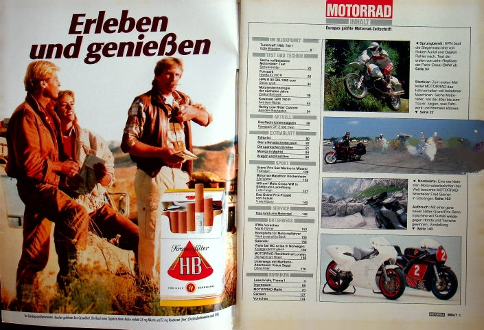 Inhaltsverzeichnis Motorrad 19/1986