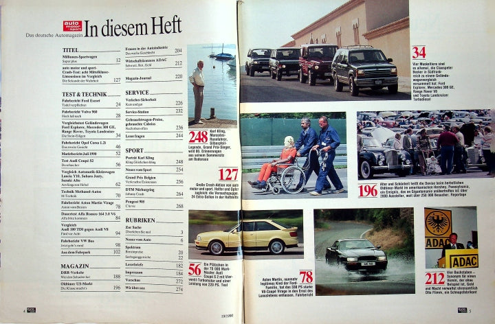 Inhaltsverzeichnis Auto Motor und Sport 19/1990